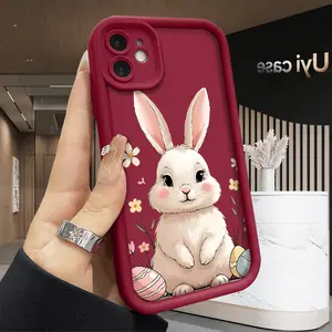 Snowman & Christmas Bunny Case for iPhone 17 Air 16 Pro Max 15 Plus 14 13 12 11 X XS Shockproof Full Camera Protection Durable Slim Silicone Cover