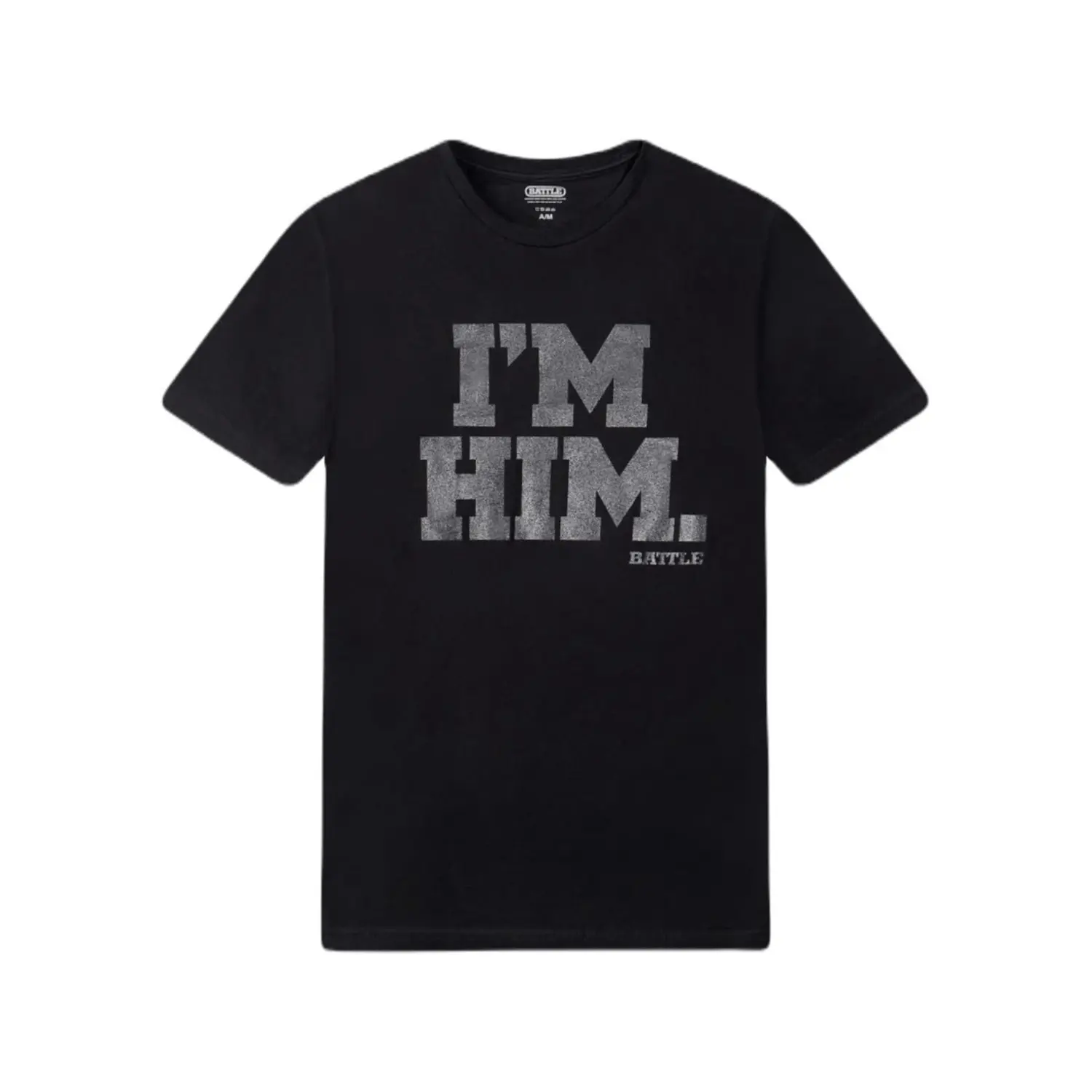 I Am Him Graphic T-Shirt For Men Women Casual Streetwear Summer Stretch Round Neck Tee Battle Sports Classic Fit Retro Double-Sided Water Wash Vintage Metalcore