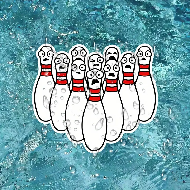 Matte Bowling Pin Vinyl Decal - Perfect for Laptops, Cars, Windows, Etc. | Easy To Stick, Disposable, Bowling Accessories, Smooth Surfaces, Suitcases, Safety Bars, Refrigerators, Toolboxes, Motorcycles, Etc