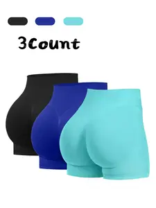 3 Pack Seamless High Waist Yoga Shorts for Women, Tummy Control Scr Butt Lifting Workout Biker Shorts, Compression Athletic Shorts, Fitness Shorts, Activewear Shorts