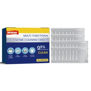 Jakehoe Multi-Functional Bio-Enzyme Cleaning Tablets Powerful Stain Remover for Bathroom and Kitchen Effectively Cleans and Removes Rust from Stainless Steel