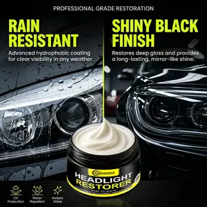 Headlight Repair Paste, Specialized Headlight Restoration Compound, Polishing and Yellowing Remover, Gentle Formula for PC Lens Covers