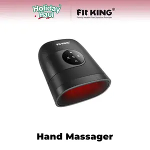 【FIT KING】Hand Massager with Heat for Hand Massage and Finger Relief - Cordless & Portable & Touch Screen -  Gifts for Women Men Parents - Black Comfort
