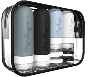 18 Pack Travel Bottles for Toiletries, TSA Approved Silicone Travel Containers, Leakproof Refillable Travel Size Bottles for Shampoo, Conditioner, Lotion, Travel Essentials Kit