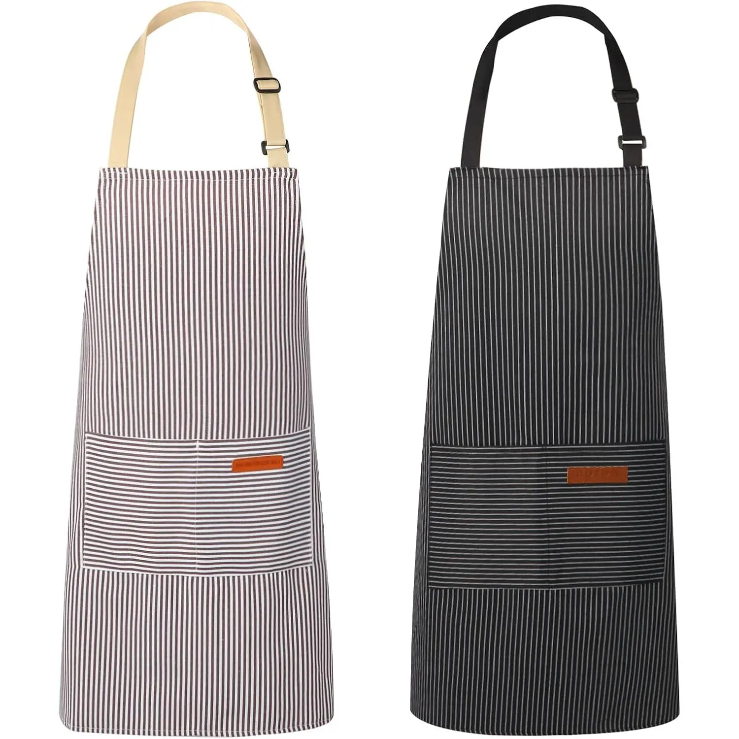 2 Pack aprons for women with pockets,2 Pocket Kitchen Cooking Apron for Men, apron suitable for chefs,waiters,baking,and  technicians