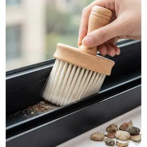 Wooden Window Crevice Cleaning Brush, Multipurpose Mini Dust Cleaning Brush, Household Kitchen Bathroom Cleaning Brush, Cleaning Products, Home Care Supplies