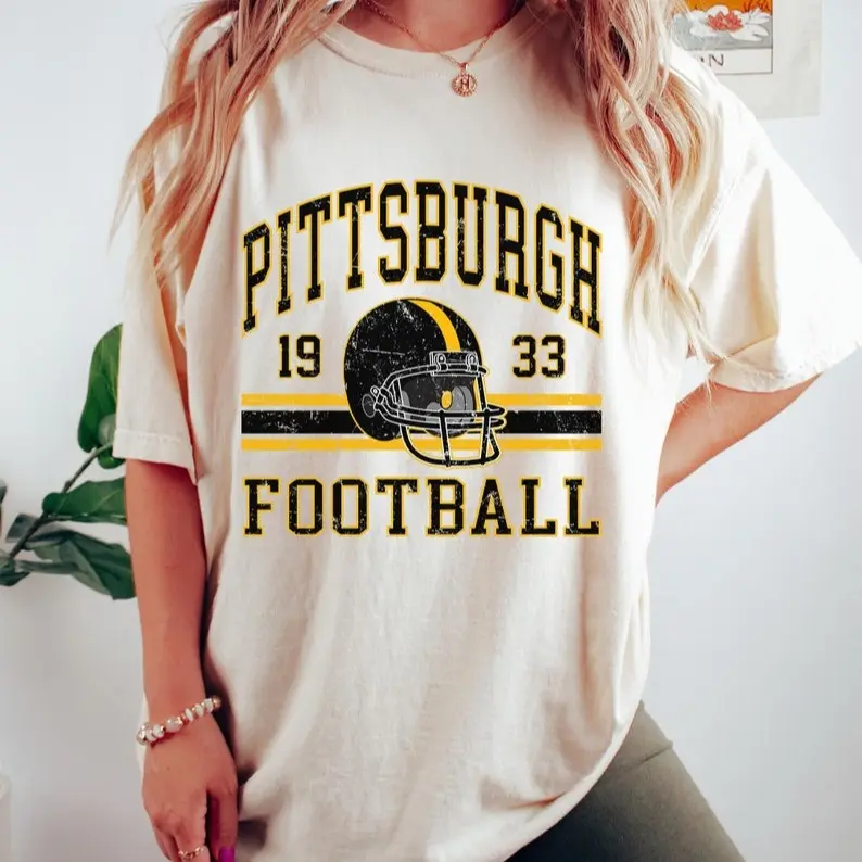 Pittsburgh Men's Shirt, Pittsburgh Women's Gift, Pittsburgh T-Shirt For Her, RetroaFootball Tee, Vintage Football Gifts