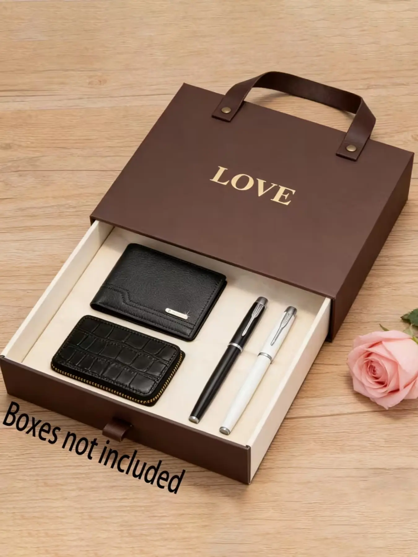 4pcs Fashion Elegant Trendy Couple Wallet Set, Includes Pen, Perfect for Daily Use, Birthday, Valentine's Day, Thanksgiving, Christmas Gift