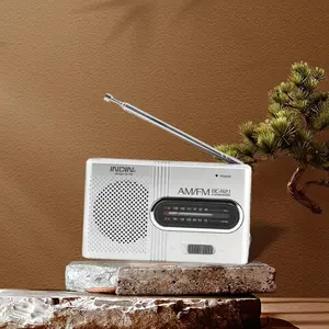 AA Batteries Required Portable AM FM Radio, Mini Radio with Retractable Antenna & Headphone Jack, Stereo Speaker Receiver Music Player, Handheld Radio for Home & Outdoor