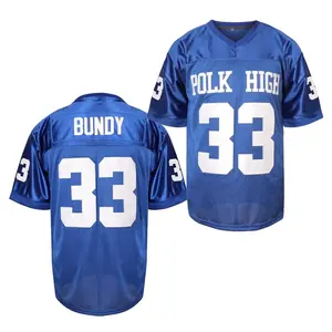 AL Bundy  Football Jersey #33 Polk High Blue White Retro 90s Hip Hop Compression Shirt Mens Sports Techwear Mesh Athletic Top TikTok Viral Gift for Fans Basketball Football Training Tee S-XXXL
