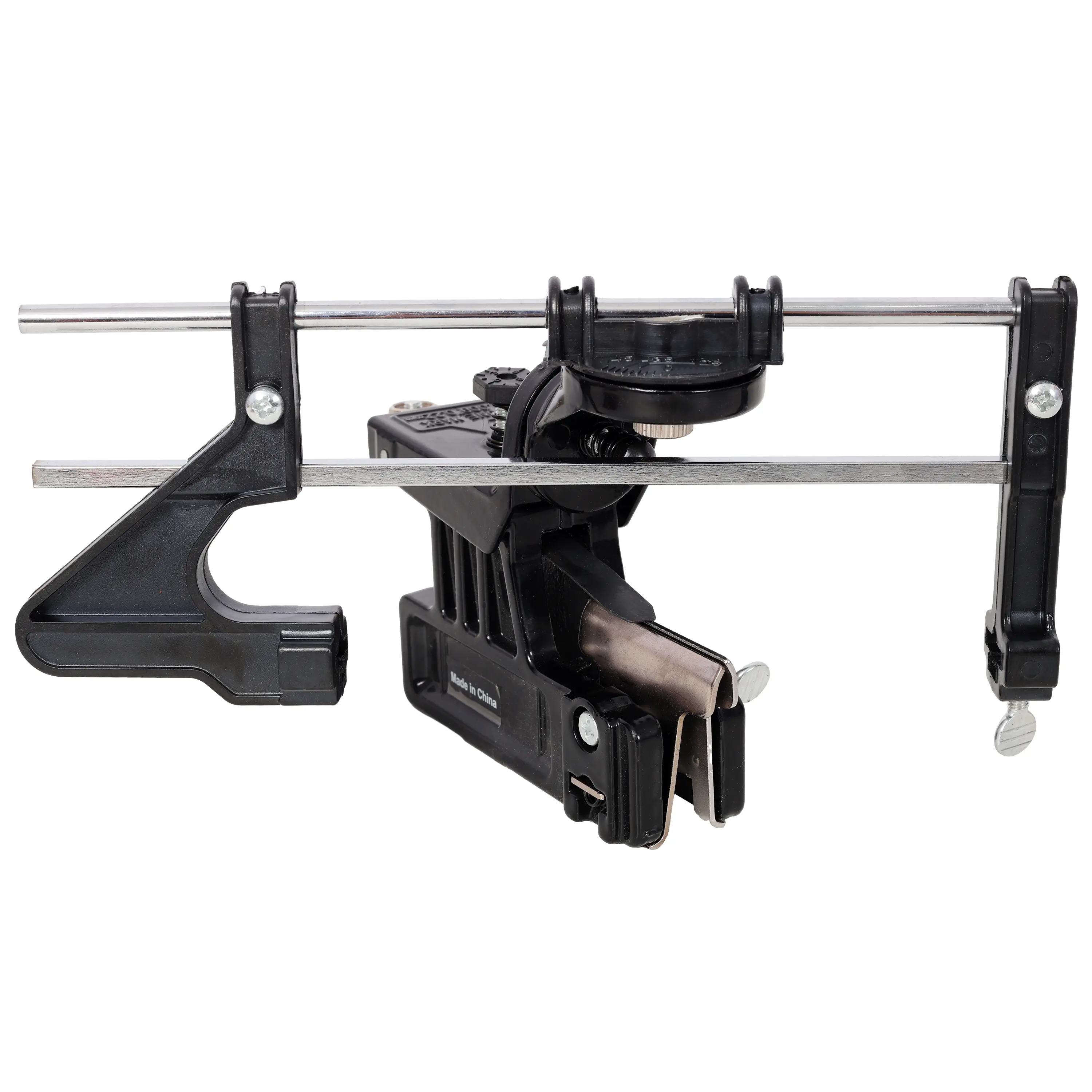 Chainsaw Sharpening Guide Tool, Portable Manual Filing Jig for Standard Pitch Chains, Steel, Black, Locks in Precise Angles, No File Included