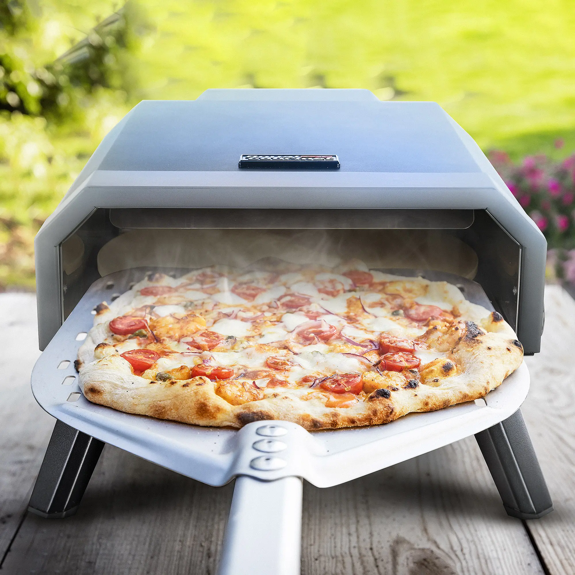 Royal Gourmet GP1301 Portable Gas Pizza Oven, 13-Inch Rotating Pizza Stone, 13,000 BTU Outdoor Pizza Maker with Automatic Ignition & Collapsible Legs for Backyard, Patio & Camping, Black