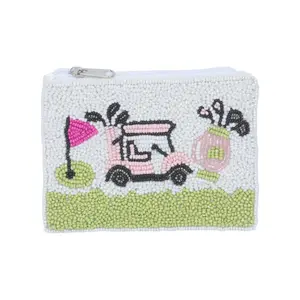 Golf Themed Fully Beaded Coin Purse