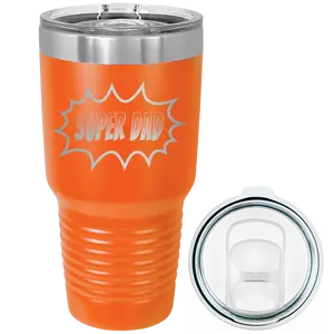 Personalized Super Dad 30 oz Tumbler - Orange