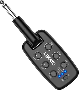 LEKATO PA-2 Guitar Headphone Amp for Electric Guitar, Bass Guitar Headphone Amplifier for Portable Practice, 9 Amp Models, 3 Mod Effects, 3 Space Effects, with Bluetooth Receiver, USB OTG Recording