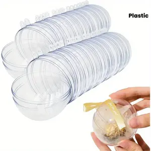 20 Transparent Fillable Decorative Balls - 80 mm / 3.15inch Transparent Plastic Thickened Spherical Assembly Crafts for Christmas Tree Decoration and Holiday Family Parties ( 8cm ) Christmas Decoration