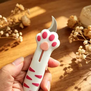 Cute Cat Claw Craft Knife, High-Quality Creative Unboxing Tool, Stainless Steel Blade, Ideal for Home Office School, Perfect Gift, Paper Cutters, Cutting Supplies