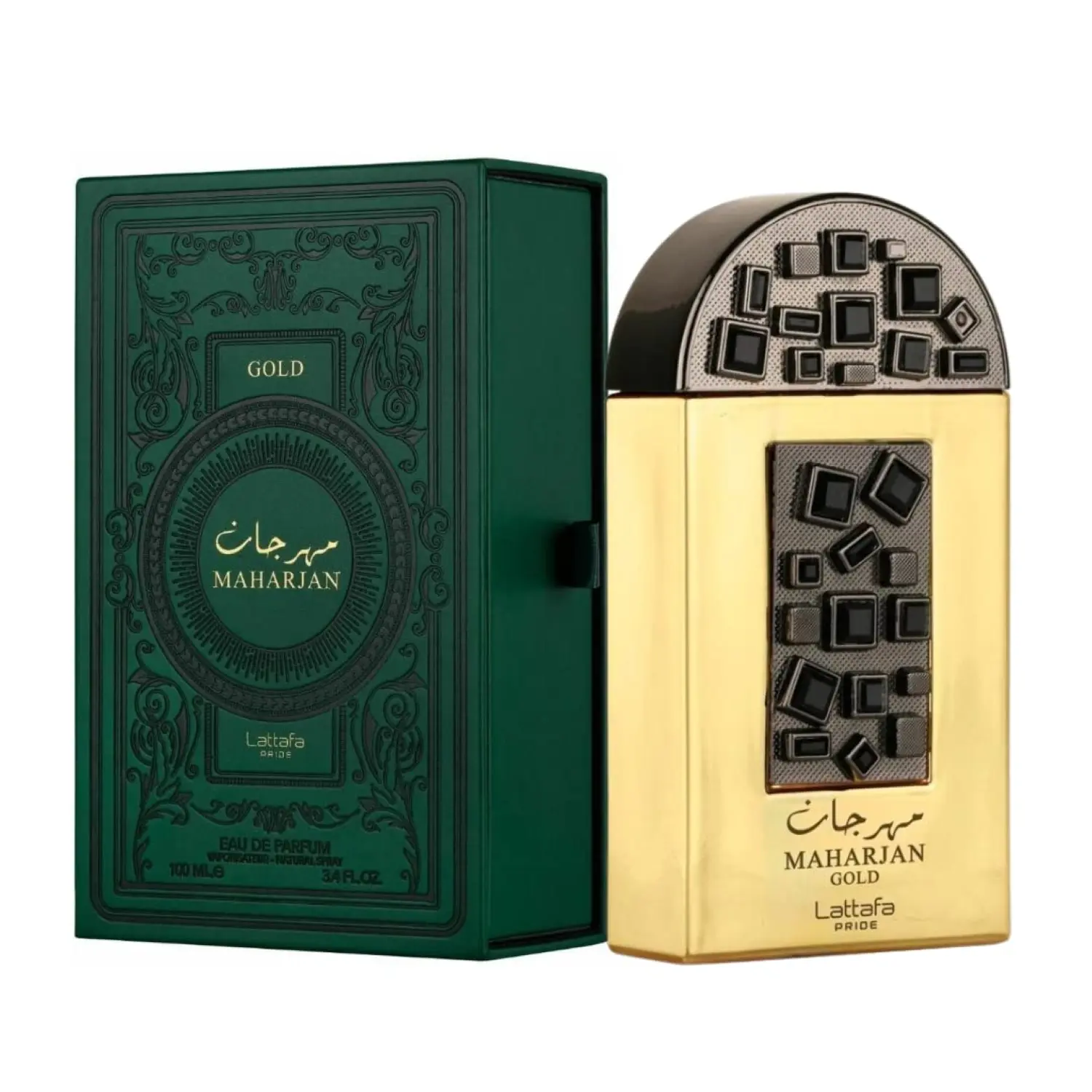 Lattafa Pride Maharjan Gold for Unisex Eau de Parfum Spray, 3.4 Ounce