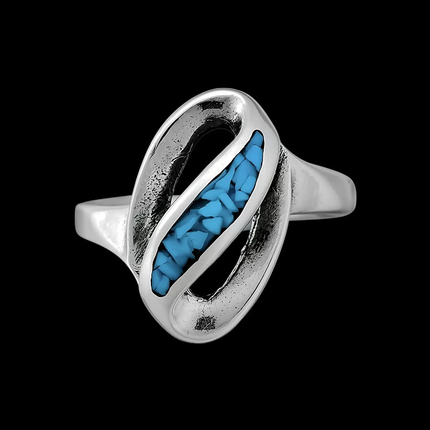 Size 6-925 Sterling Silver Turquoise Oval Ring, Diagonal Ribbon Design, Handmade Gemstone Band, Handcrafted Birthstone Jewelry