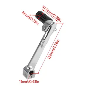 11mm Gear Shifter Shift Lever Electroplated Gear Lever for 50cc 70cc 110cc 125cc Horizontal Engine Dirt Pit Bike Trail Monkey Pocket Mini Bike ATV UTV Quad Go Kart 4 Wheeler Off Road Motorcycle Lifan