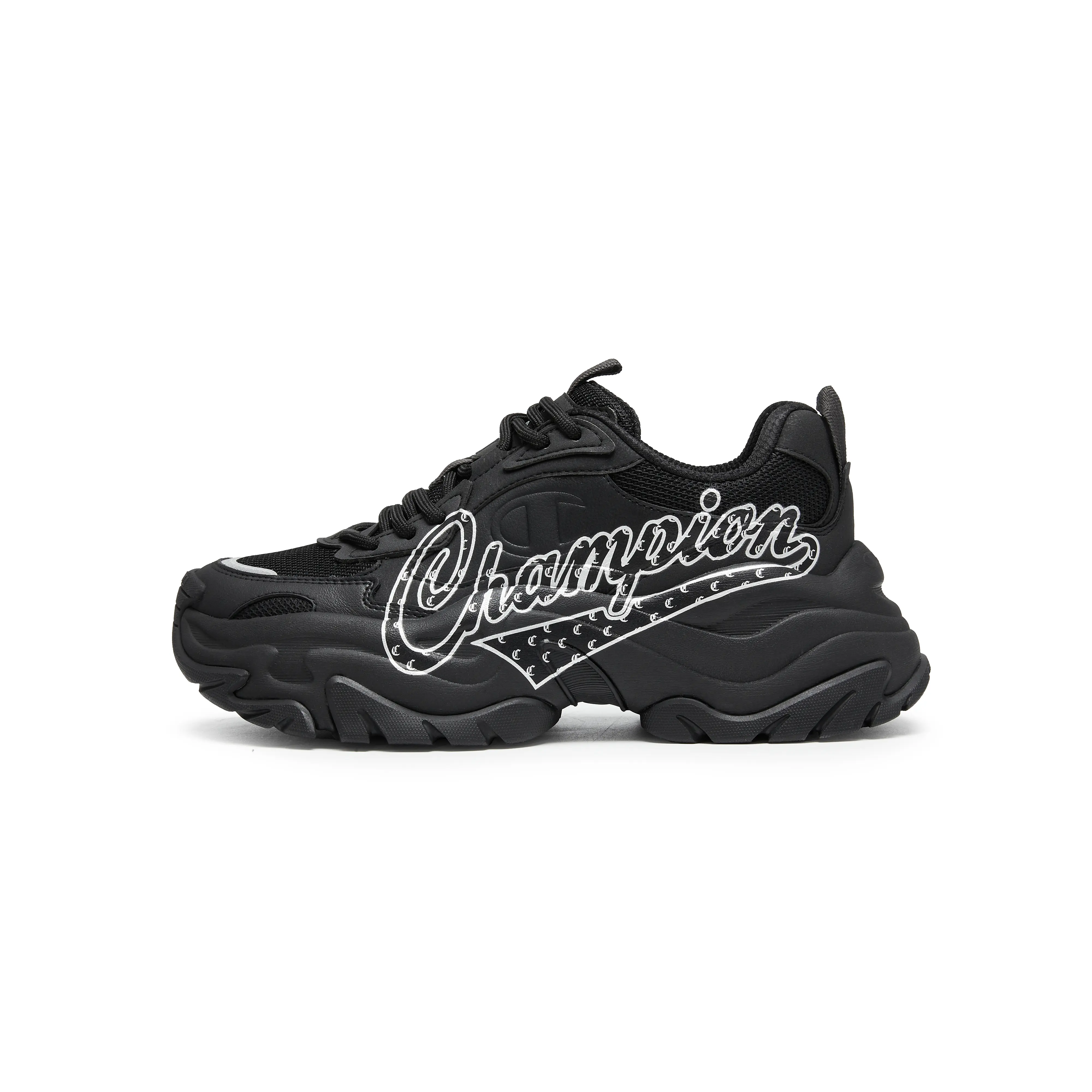 Champion Retro Sneakers for Men: Low-Top Dad Shoes in Black and Silver Trending Shoes, House White Official Shoes to Get / Maison Mihara
