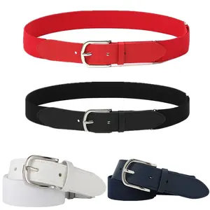 Adult Baseball Belt PU Leather Fashion Elastic Adjustable Softball Uniform Belts for Women and Man Waistband Sports Belts (123cm),summerwins