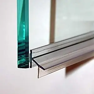 Gordon Glass® Clear Polycarbonate Drip Rail and Sweep Combination w/ VHB Tape for Frameless Shower Doors - 33-5/8 in long