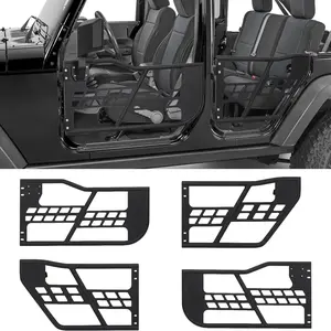 GARVEE Off Road Tubular Trail Doors Compatible with Wrangler JK 2007-2018 - Set of 4 Front & Rear Tube Half Doors for Offroad Adventure (NO Mirrors)