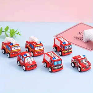 15-piece mini fire truck toy set, bulk fire truck toy, fireman vehicle, fire truck party gift, fire truck birthday decoration, fireman cake decoration, bag filler, construction gift