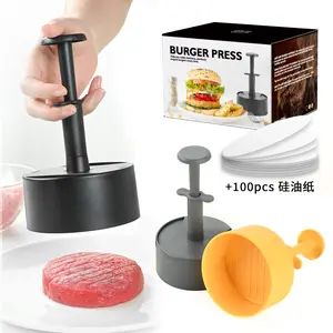 ABS plastic round press-type hamburger patty press, household manual non-stick kitchen patty press
