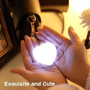 Women's Touch Auto-Induction Night Light, Heart-Shaped LED Lamp, Portable Keychain Pendant, Soft Light, Ideal Gift for Valentine's Day