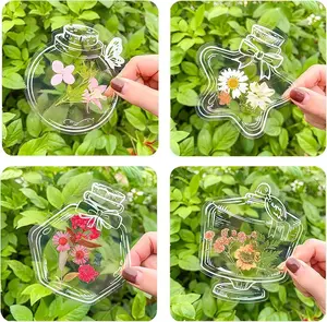 20 PCS Random Pattern Clear Dried Flower Bookmarks,DIY Bookmarks, Glassware Personalized Stickers, NaturalFlower Bookmarks, Bookmark Stickers, Bookmark Crafts