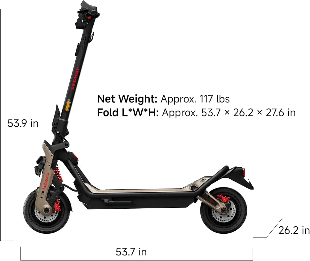 Segway SuperScooter GT3 Pro Electric Scooter, 50MPH Top Speed, 86-Mile Max Range, Dual Motor, 7000W Peak Power, Dual Hydraulic Suspension and Disc Brakes, UL-2272 2271 Certified