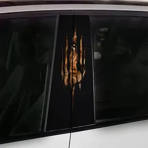 2 Piece Devil Claw Scratch B Pillar Car Sticker, Cool Tear Effect, Semi-Matte Self-Adhesive, Easy Install & Remove, Waterproof Anti-Scratch Design