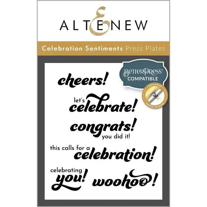 Celebration Sentiments Press Plate Set
