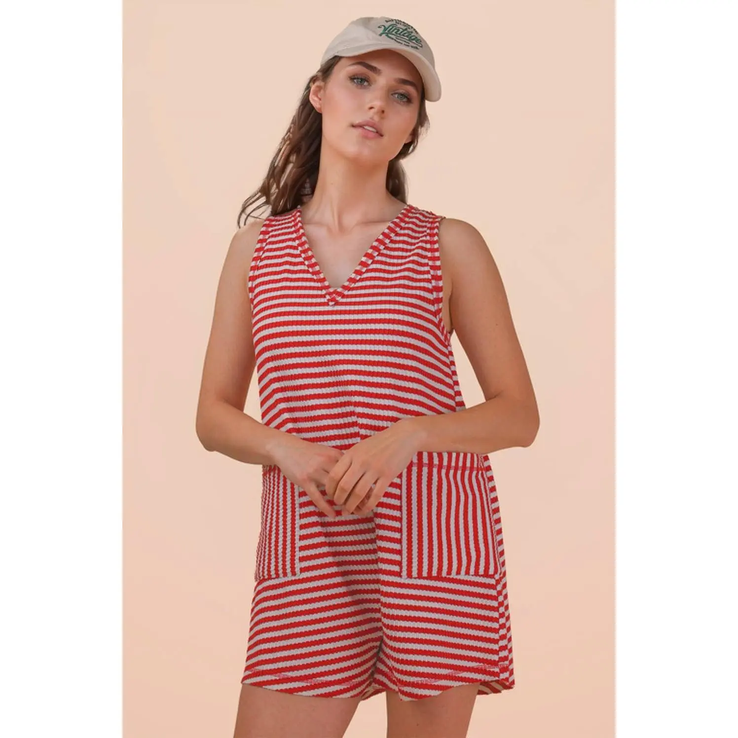 Main Street Stripe Knit Romper