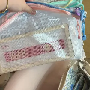 A4 Waterproof Zippered Mesh File Folder, Organizer for School & Classroom, Travel Storage Bag, Office Supplies