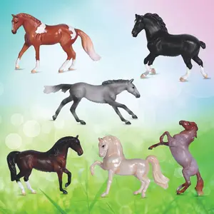 Mini Whinnies Barn Surprise 3 Horses Random Assortment 1:64 Scale Horses Measure 2" x 1.5" Model #B-MW-10054 Reddish Brown