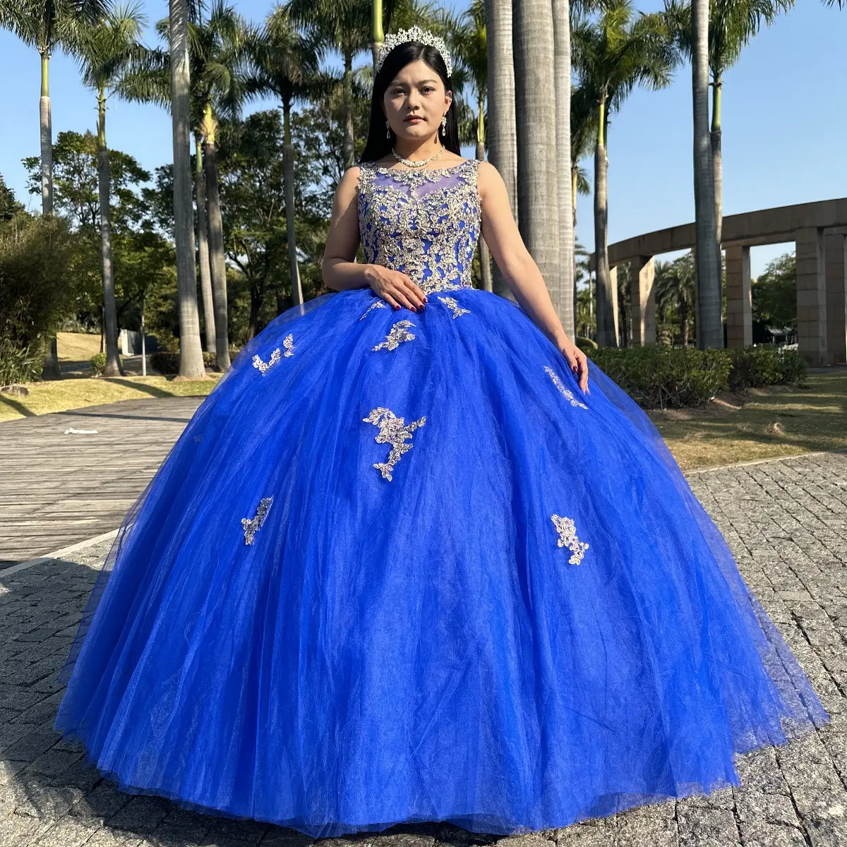 Elegant Quinceanera Dress, a Sleeveless Tulle Ball Gown with Gold Floral Embroidery for Women's Sweet 15 Parties and Formal Events, Quinceanera Dresses, Party Fit, Outfit Of The Night
