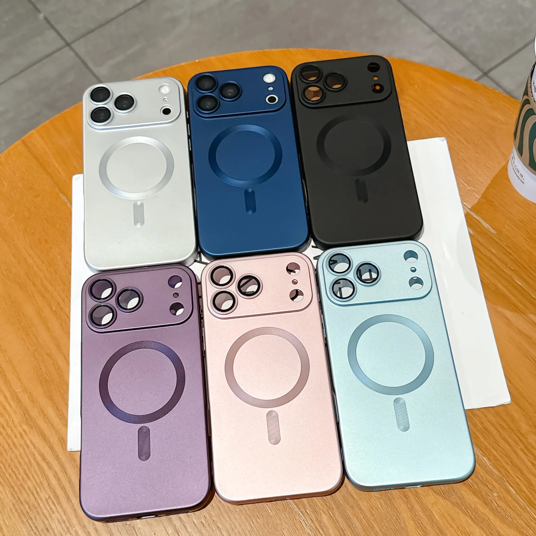 2026 New Durable Metallic Paint Magnetic Wireless Charging Smartphone Case - TPU Casing, Luxury Skin-Friendly Minimalist INS Style Cover, Lightweight Protection Accessory for iPhone 13-17 Pro Max, Unisex
