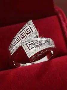 1 PC Fashion Cubic Zirconia Ring For Women Pave Engagement Ring For Wedding Engagement Anniversary Party Jewelry Valentine's Day Gift