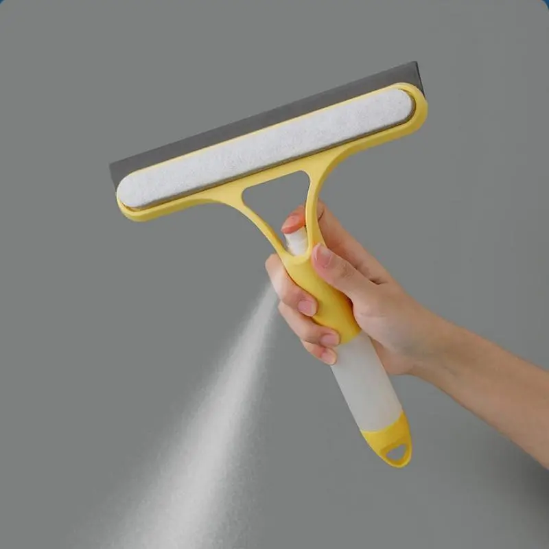 2025 New Durable Multifunctional 3-in-1 Plastic PVC Squeegee Spray+Scrubber Window Cleaner - Home Cleaning Tool with Scraper, Spray Function, for Sink, Desk, Acrylic Surface (Household Supply, Customer Service Assurance)