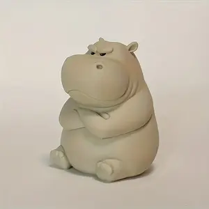 3D Printed Angry Hippo Car Dashboard Ornament, Durable Plastic, Perfect for Halloween & Christmas Decor, Ideal Home Desk Display