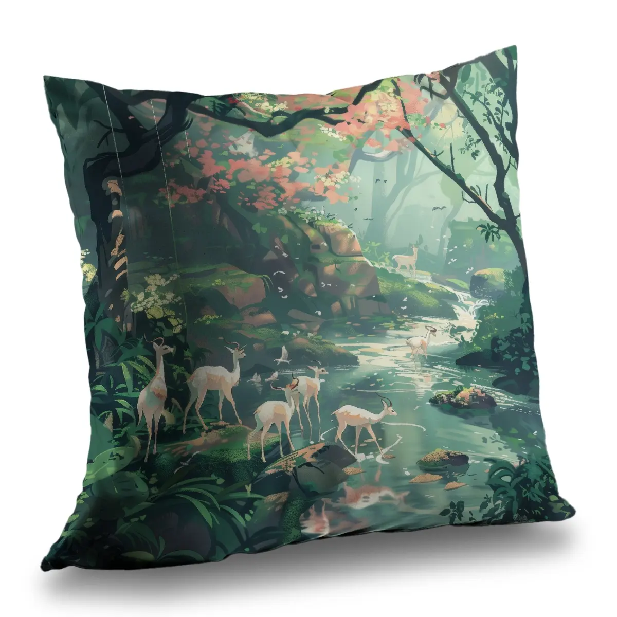MWW C1PC1414IUUZ4H 14x14 in. Sipping Turquoise Polyester Twill Throw Pillow - 14-inch Standard Pillows, Stylish Home Decor