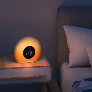 Moon Glow Alarm Table Clock with Color Changing Light - Capello: Digital Sunrise Clock for Bedroom, Kids' Wake-Up Light
