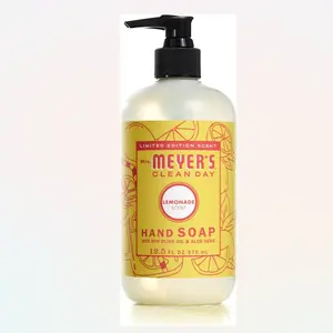 Mrs. MEYER'S CLEAN DAY Liquid Hand Soap, Cruelty Free and Biodegradable Hand Wash Formula Made with Essential Oils, Limited Edition Lemonade Scent, 12.5 oz Bottle
