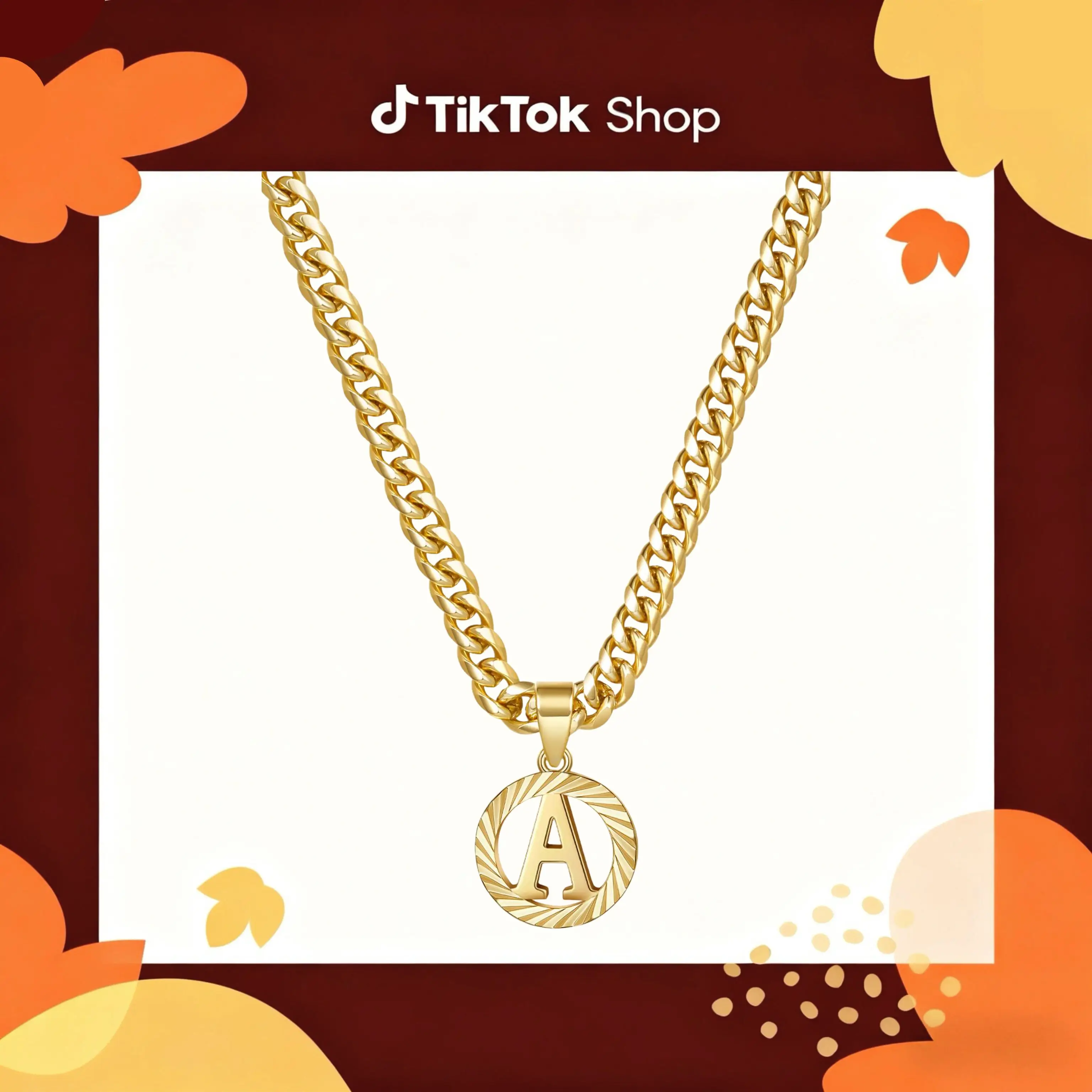 KissYan Gold Initial Necklace,14K Gold Plated Round Letter Pendant Hollow Capital Monogram 5mm Cuban Chain Necklace Alhpabets from A-Z Dainty Jewelry