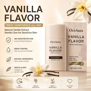 Oceaura Natural Plant-Based Deodorant Stick, Long-Lasting Scent 48 Hours, Fresh Underarm Odor Control, Non-Toxic, Single Item Pack