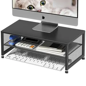 2 Layer Laptop Stand, Desktop Storage Organizer, Fits Computer Screens, Laptops, Printers, Office Supplies, Desk Organiser, Monitor Shelf