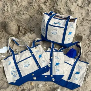 Custom Women's Large Tote Bags with Sea Shell Design